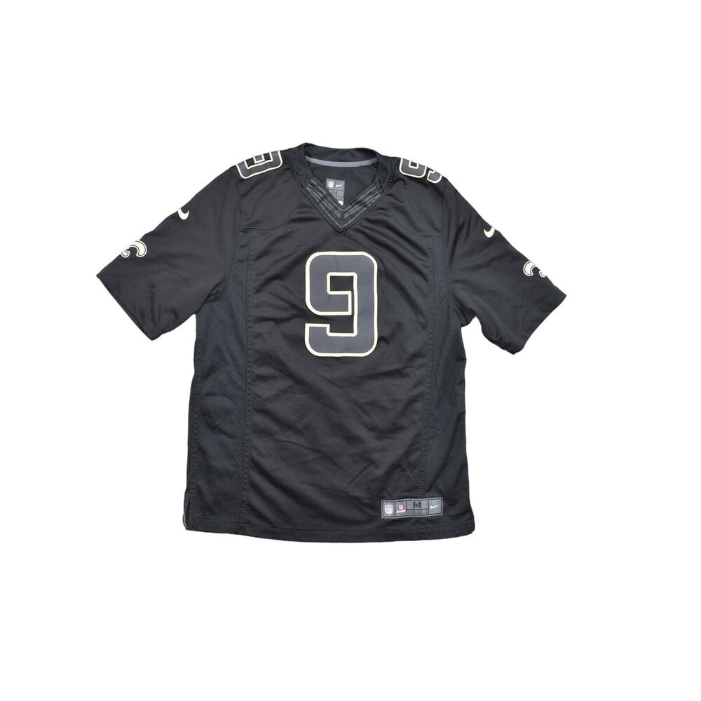 Nike Men's Medium Black Football Jersey On Field Saints Brees #9